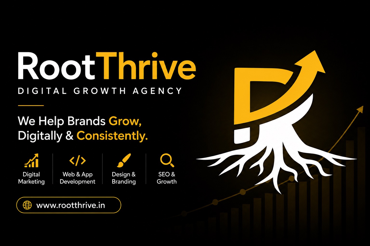 What RootThrive builds - mobile apps websites ERP CRM AI automation dashboards backend APIs